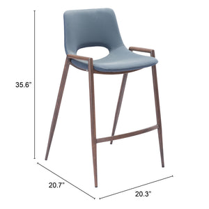 Homeroots Set Of Two 26" Gray And Brown Steel Low Back Counter Height Bar Chairs   396496