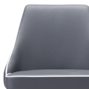 Homeroots 26" Gray And Brown Solid Wood Low Back Counter Height Bar Chair   396513