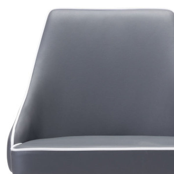 Homeroots 26" Gray And Brown Solid Wood Low Back Counter Height Bar Chair   396513