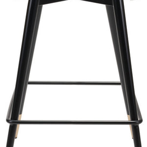 Homeroots 26" Gray And Black Steel Low Back Counter Height Bar Chair   396517