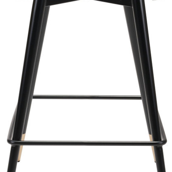 Homeroots 26" Gray And Black Steel Low Back Counter Height Bar Chair   396517