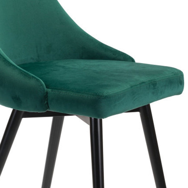 Homeroots 26" Green And Black Steel Low Back Counter Height Bar Chair   396518