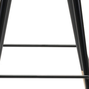 Homeroots 26" Yellow And Black Steel Low Back Counter Height Bar Chair   396519