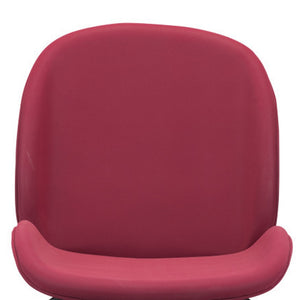 Homeroots 26" Red And Black Steel Low Back Counter Height Bar Chair   396522