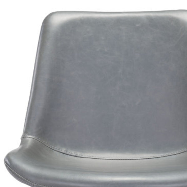 Homeroots 26" Gray And Black Steel Low Back Counter Height Bar Chair   396531