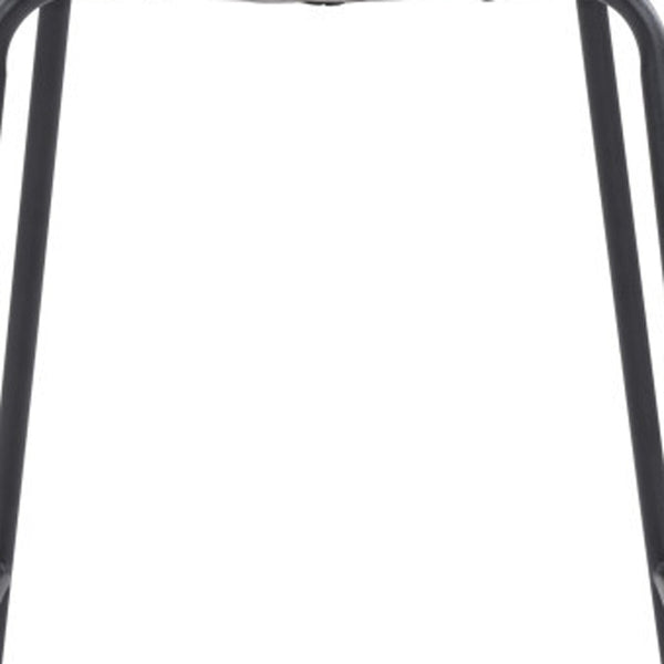 Homeroots 26" White And Black Steel Low Back Counter Height Bar Chair   396532