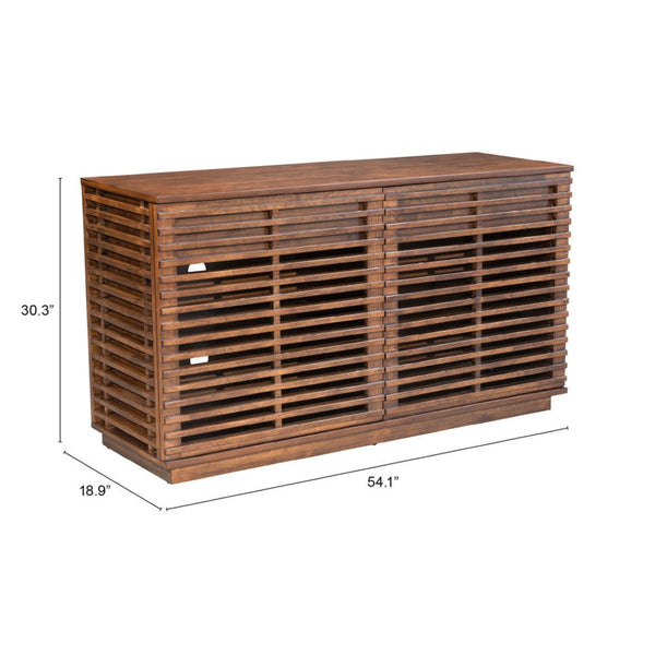 HomeRoots 54" Brown Enclosed Storage TV Stand - Stylish Multi-Purpose Cabinet with Cable Management & Timeless Design 396550