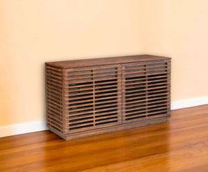 Homeroots 54" Brown Enclosed Storage Tv Stand  Manufactured Wood 396550