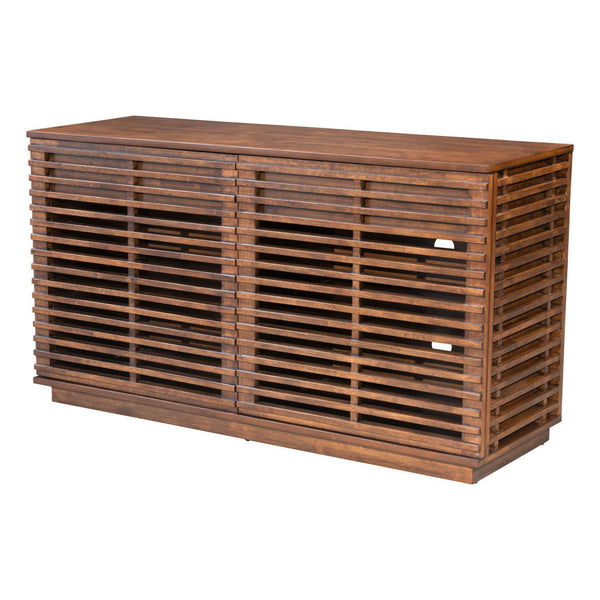 Homeroots 54" Brown Enclosed Storage Tv Stand  Manufactured Wood 396550