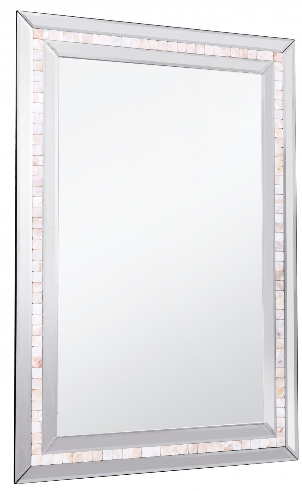 Homeroots 36" Silver Glass Framed Accent Mirror  Glass 396575