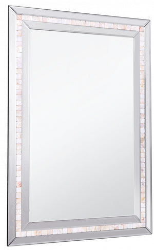 Homeroots 36" Silver Glass Framed Accent Mirror  Glass 396575