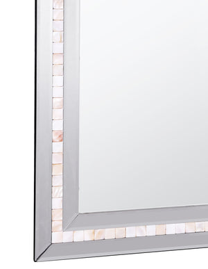 Homeroots 36" Silver Glass Framed Accent Mirror  Glass 396575