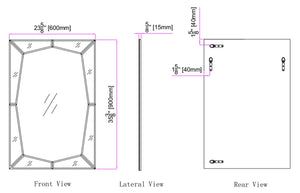 Homeroots 36" Clear Glass Framed Accent Mirror  Glass 396576