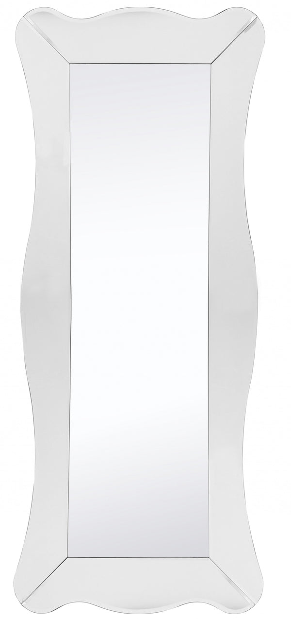 Homeroots 65" Clear Novelty Glass Framed Full Length Hanging Mirror  Glass 396577