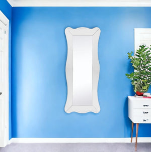 Homeroots 65" Clear Novelty Glass Framed Full Length Hanging Mirror  Glass 396577