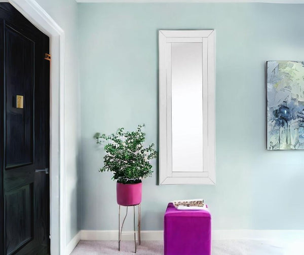 Homeroots 48" Clear Glass Framed Full Length Hanging Mirror  Glass 396578