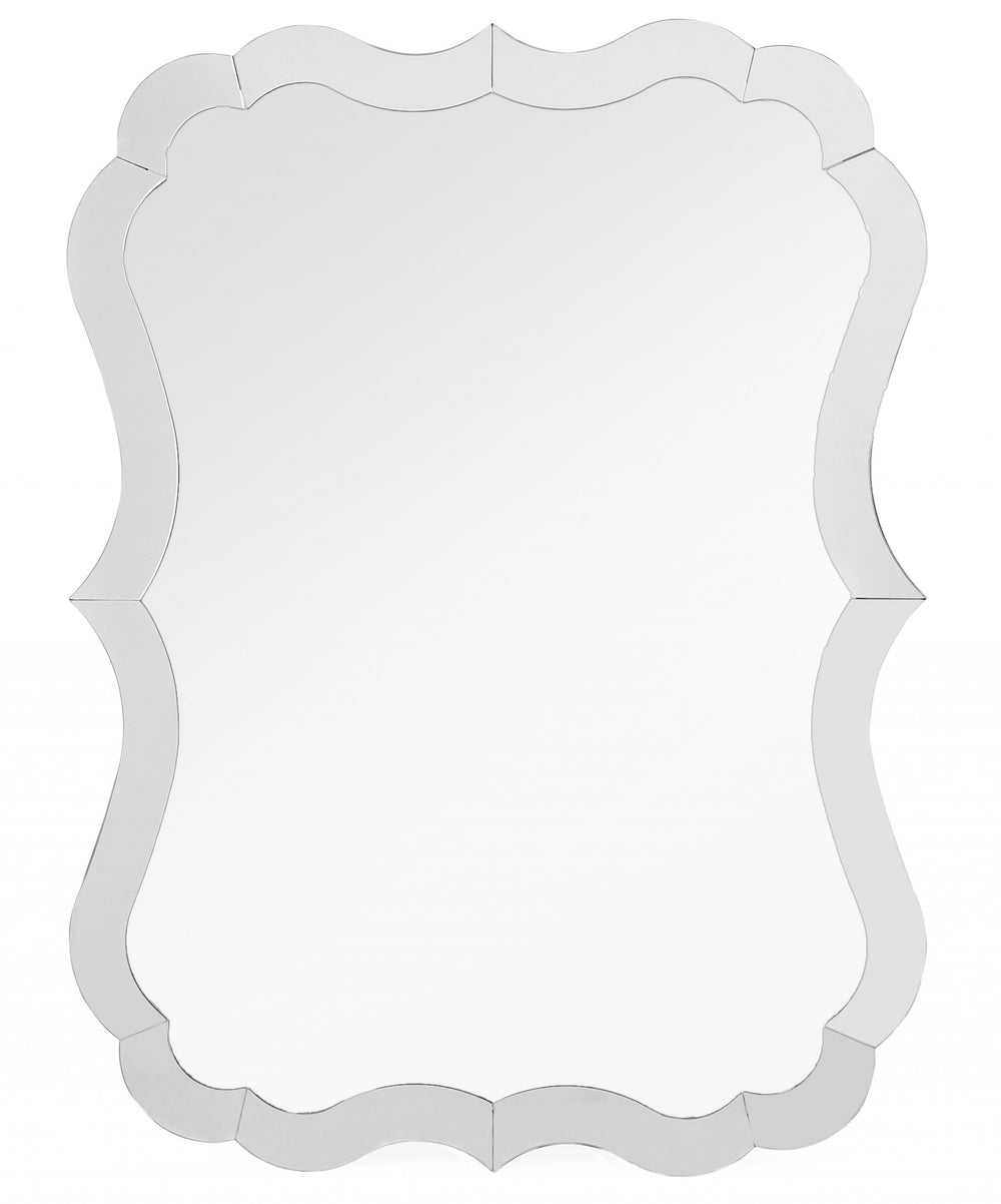 Homeroots 32" Clear Novelty Glass Framed Accent Mirror  Glass 396580