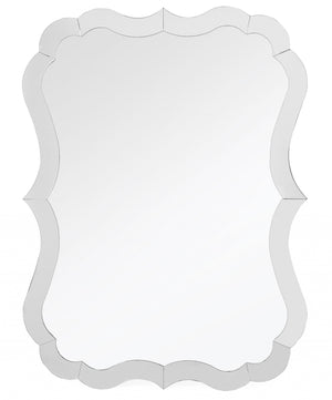 Homeroots 32" Clear Novelty Glass Framed Accent Mirror  Glass 396580