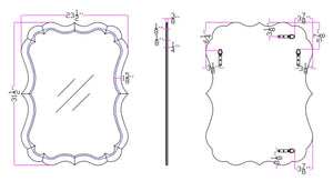 Homeroots 32" Clear Novelty Glass Framed Accent Mirror  Glass 396580