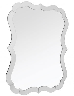 Homeroots 32" Clear Novelty Glass Framed Accent Mirror  Glass 396580
