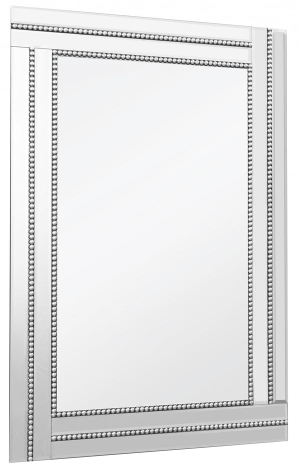 Homeroots 36" Silver Glass Framed Accent Mirror  Glass 396581