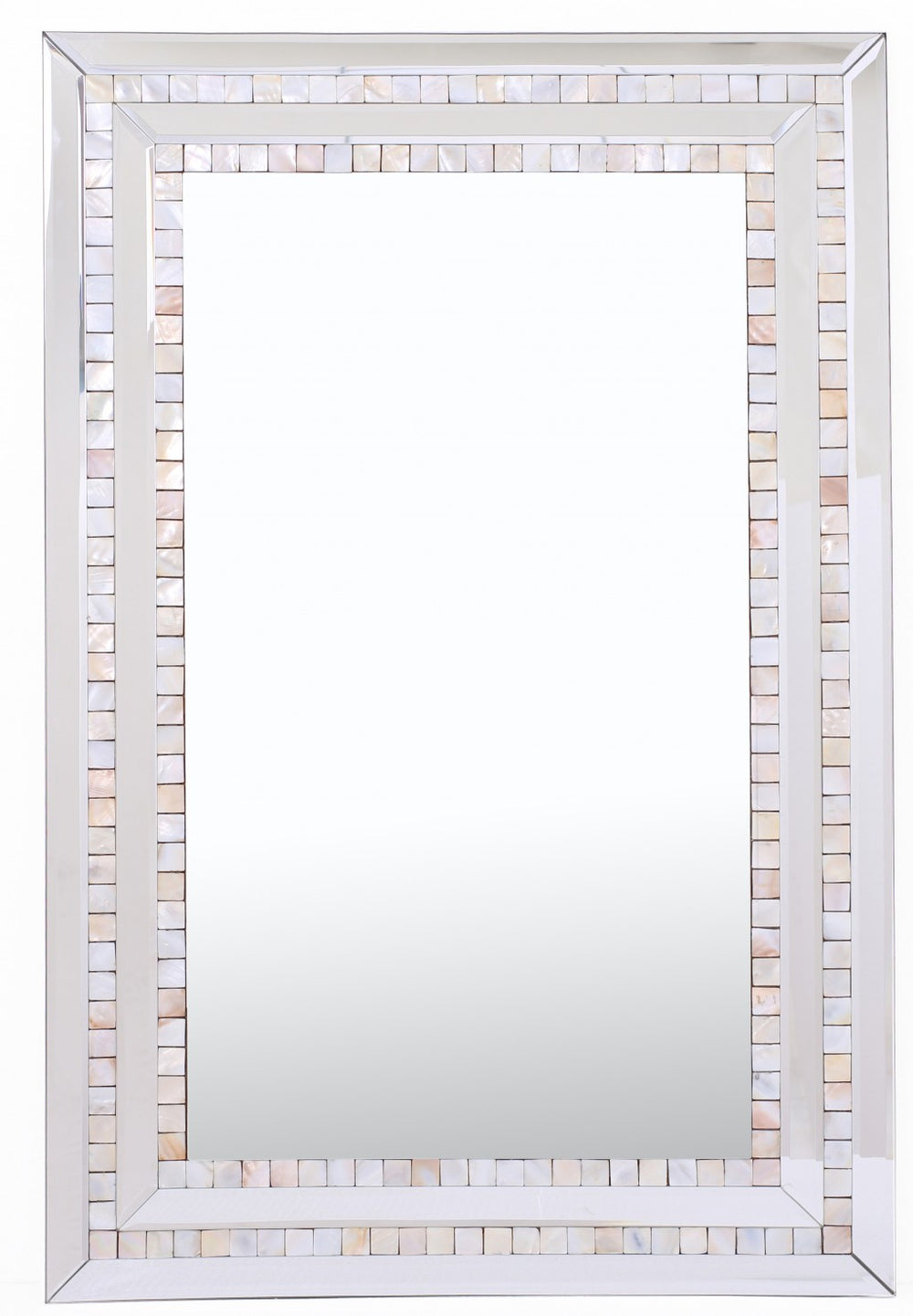 Homeroots Pastel Pink Mosaic Tiled Mirror  Glass 396582