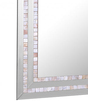 Homeroots Pastel Pink Mosaic Tiled Mirror  Glass 396582
