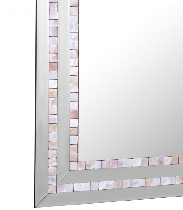 Homeroots Pastel Pink Mosaic Tiled Mirror  Glass 396582