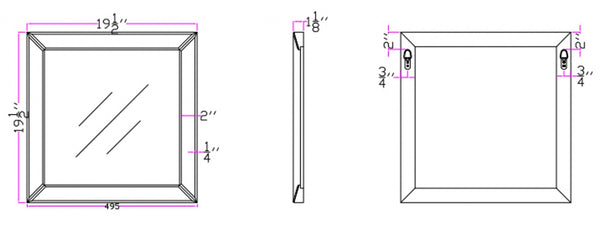 Homeroots Clear Square Accent Glass Mirror  Glass 396583