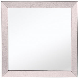 Homeroots 24" Gray Square Glass Framed Accent Mirror  Glass 396585