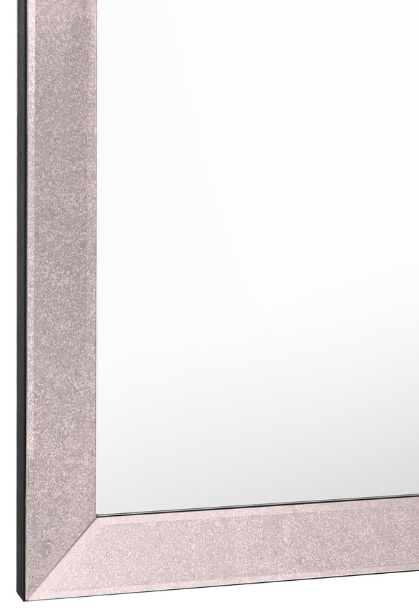 Homeroots 24" Gray Square Glass Framed Accent Mirror  Glass 396585