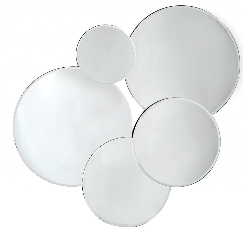 Homeroots Fun And Circular Wall Mirror  Glass 396586