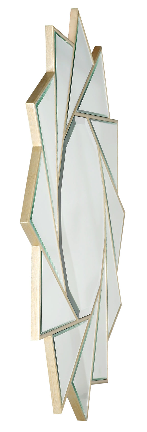 Homeroots 35" Gold Sunburst Metal Framed Accent Mirror  Glass 396588