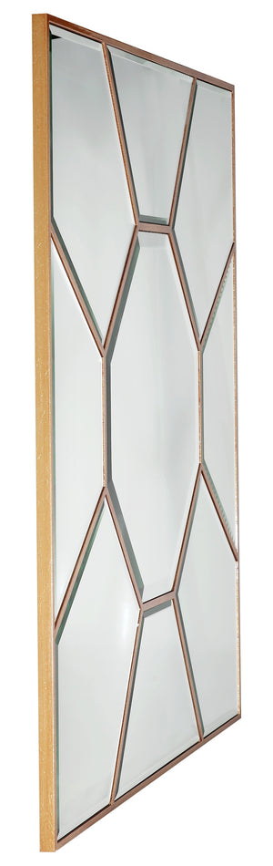 Homeroots 35" Gold Square Metal Framed Accent Mirror  Glass 396591