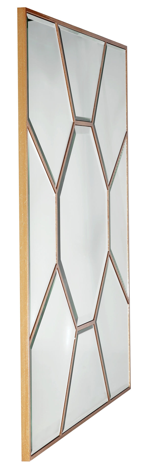 Homeroots 35" Gold Square Metal Framed Accent Mirror  Glass 396591