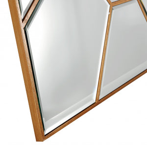 Homeroots 35" Gold Square Metal Framed Accent Mirror  Glass 396591