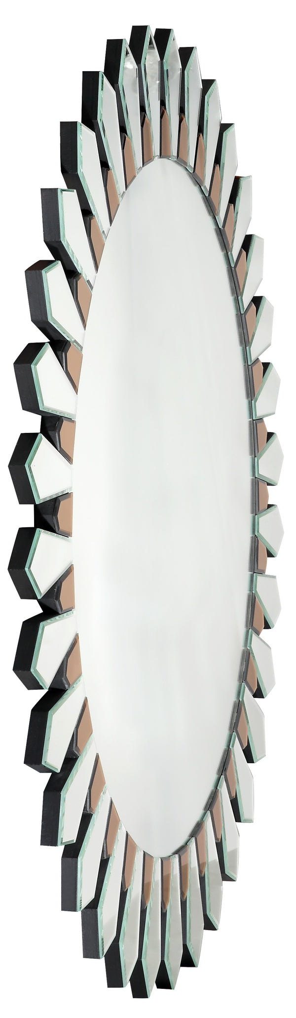 Homeroots 43" Gold Round Glass Framed Accent Mirror  Glass 396592