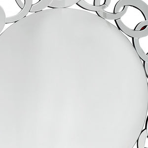 Homeroots 39" Clear Round Glass Framed Accent Mirror  Glass 396597