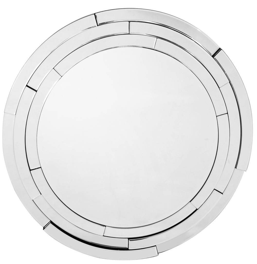 Homeroots Silver Round Framed Accent Mirror  Glass 396599
