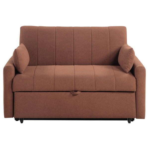 English Elm Westwind Bouclé Channel Tufted Sleeper Sofa with Pull Out Bed for Guest Rooms Copper B062P451685