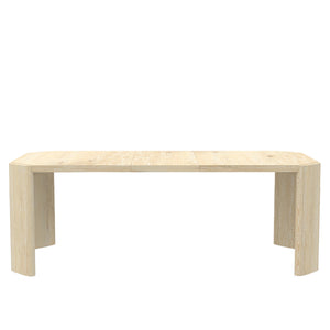 Alpine Furniture Sloane Extension Dining Table With 18" Pull-Out Leaf, Rounded Panel Legs, Warm Driftwood Finish Diftwood 3966-01