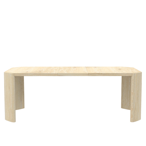 Alpine Furniture Sloane Extension Dining Table With 18" Pull-Out Leaf, Rounded Panel Legs, Warm Driftwood Finish Diftwood 3966-01