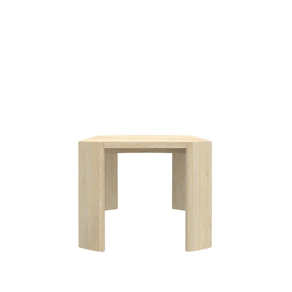 Alpine Furniture Sloane Extension Dining Table With 18" Pull-Out Leaf, Rounded Panel Legs, Warm Driftwood Finish Diftwood 3966-01