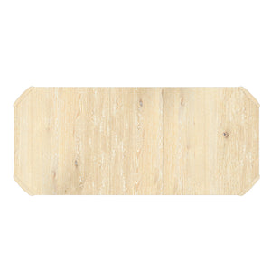 Alpine Furniture Sloane Extension Dining Table With 18" Pull-Out Leaf, Rounded Panel Legs, Warm Driftwood Finish Diftwood 3966-01