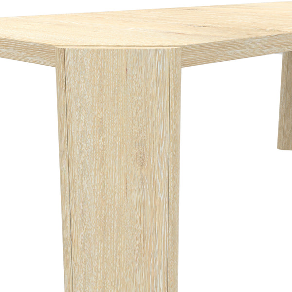 Alpine Furniture Sloane Extension Dining Table With 18" Pull-Out Leaf, Rounded Panel Legs, Warm Driftwood Finish Diftwood 3966-01