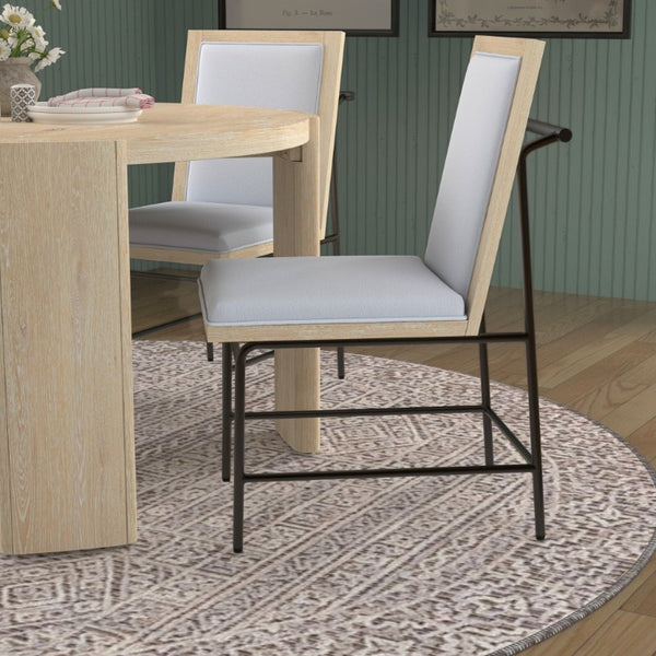 Alpine Furniture Sloane Driftwood Side Chairs Set Of 2 — Upholstered Polyester Comfort, Metal Legs, Fully Assembled 3966-02
