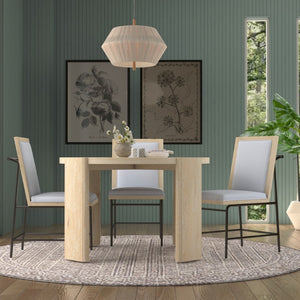 Alpine Furniture Sloane Round Dining Table For 4 — 47" Classic Driftwood Finish, Curved Legs, Cozy Conversation Hub Diftwood 3966-25