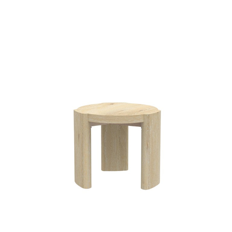 Alpine Furniture Sloane Driftwood 20" Round End Table — Compact Coastal Accent With Curved Legs, Lamp-Ready Surface 3966-62