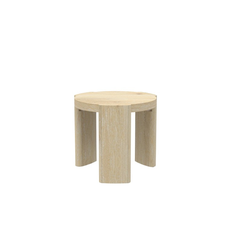Alpine Furniture Sloane Driftwood 20" Round End Table — Compact Coastal Accent With Curved Legs, Lamp-Ready Surface 3966-62