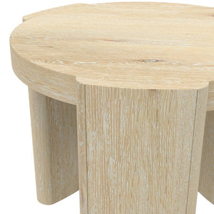 Alpine Furniture Sloane Driftwood 20" Round End Table — Compact Coastal Accent With Curved Legs, Lamp-Ready Surface 3966-62
